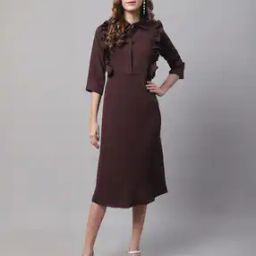 A-Line Dress with Tie-Up Neck-image-17