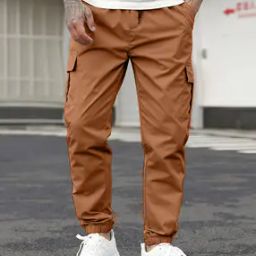 Men Flat-Front Relaxed Fit Cargo Pants-image-79