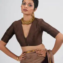Front-Open V-Neck Blouse-34