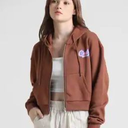 Logo Print Zip-Front Hoodie-image-76