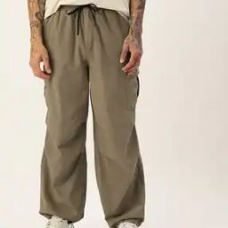 Unisex Bene Kleed Over Dyed Cargo Parachute Trousers-image-35