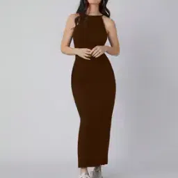 Women Halter-Neck Bodycon Dress -image-1