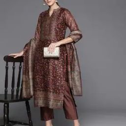 Women Floral Print Straight Kurta with Pants & Dupatta-image-34