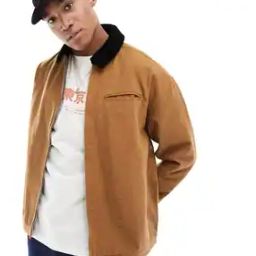 Men Oversized Cord Collar Harrington Jacket-picture-23