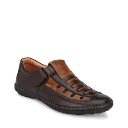 Round-Toe Shoe-Style Sandals with Velcro Fastening-image-97
