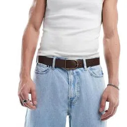 Men Genuine Leather Belt with Buckle Closure-image-40