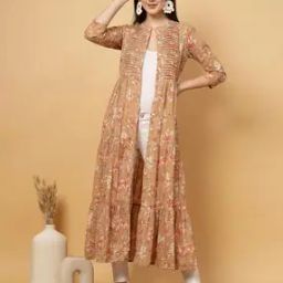 Women Floral Print Regular Fit Flared Shrug-image-44