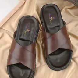 Men Flip Flops with Faux leather upper-image-0
