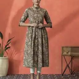 Women Paisley Print A-Line Dress-image-3