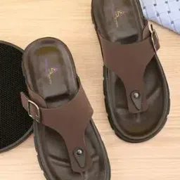 Men Flip Flops with Faux leather upper-image-65