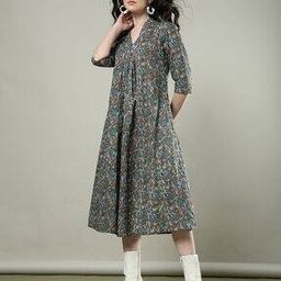 Women Floral Print A-Line Dress-image-62