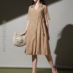 Handblock Print Angrakha Cotton Dress-image-46