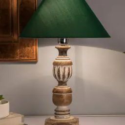 Antique French Carved Table lamp Shade Festive Lights-12