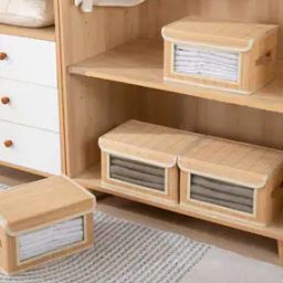 Set of 2 Bamboo Storage Boxes with Handle-picture-15