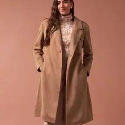 Women Regular Fit Trench Coat with Tie-Up Belt-image-62