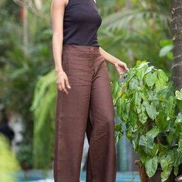 Women The Linen Wide Leg Pants-image-44