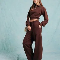Women Wide-Leg Track Pants with Insert Pockets-image-17