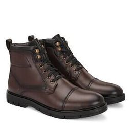 Men Round-Toe Boots with Lace Fastening -image-3