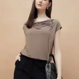 Women Regular Fit Cowl Neck Top     -image-51