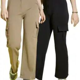 Women Straight Fit Cargo Pants-image-104