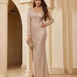 divawalk Women Embellished Bodycon Dress with Side-Slit-picture-31