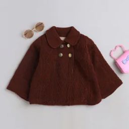 Girl Knitted Cardigan with Button Placket-picture-1