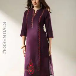 Women Embroidered Straight Kurta-image-65