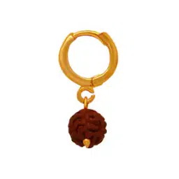 Men Gold-Plated Rudraksh Hoop Earring-image-38