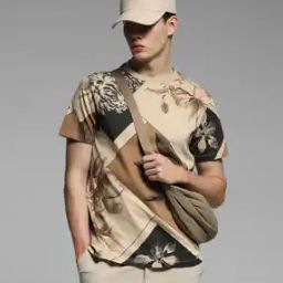 Men Floral Print Regular Fit Crew-Neck T-Shirt-image-62