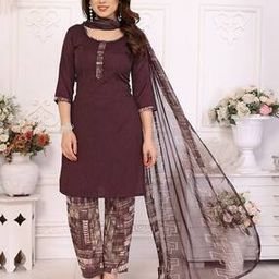 Women Geometric Print 3-Piece Unstitched Dress Material-image-19