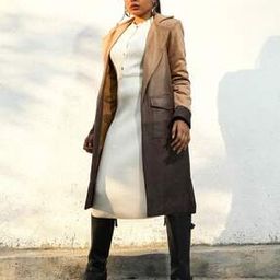 Women Trench Coat with Flap Pockets-image-65