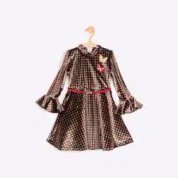 Printed Fit & Flare Belted Dress with Embroidery-picture-44