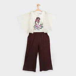 Graphic Print Top with Culottes-image-0