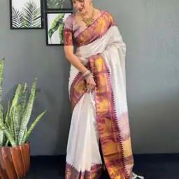 Traditional Art Silk Saree With Jacquard Border-image-67
