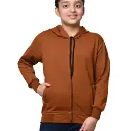 Girls Regular Fit Hoodie with Zip-Front-image-82