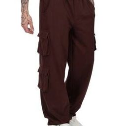 Men Baggy Fit Cargo Pants with Insert Pockets-image-46