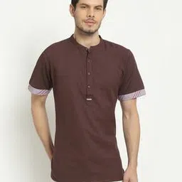 Men Regular Fit Kurta with Short Sleeves-image-1