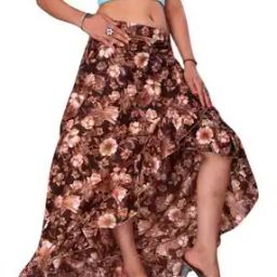 Women Floral Print Ruffled A-Line Skirts -image-70