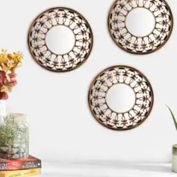 Set of 3 Textured Corsica Round Mirror-25