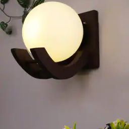 Round Wall Lamp with Wood Frame-image-11