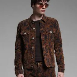 Men Printed Regular Fit Denim Jacket-picture-3