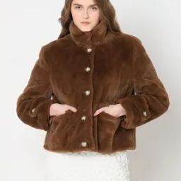 Women Faux Fur Regular Fit Teddy Jacket-picture-41