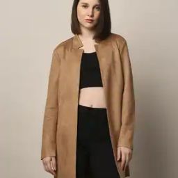 only Women Regular Fit Faux Suede Coat-picture-15