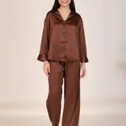 Women Loungewear Shirt & Pyjamas Set-image-40