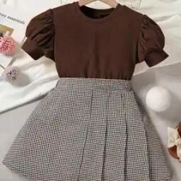 Girls  Checked Fit & Flare Dress-image-77