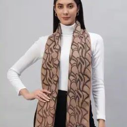 Women Printed Reversible Woven Wool Scarf-image-81