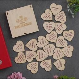 "20 Reasons Why I Love You" Printed on Little Hearts Wooden Gift Set-image-5