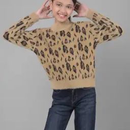 Girls Printed Cardigans with Ribbed Hem-image-19