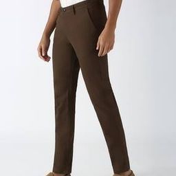 peter england casuals Men Slim Fit Flat-Front Trousers-picture-41