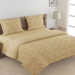 Floral Print Double Bedsheet with Pillow Covers & Comforter-picture-7